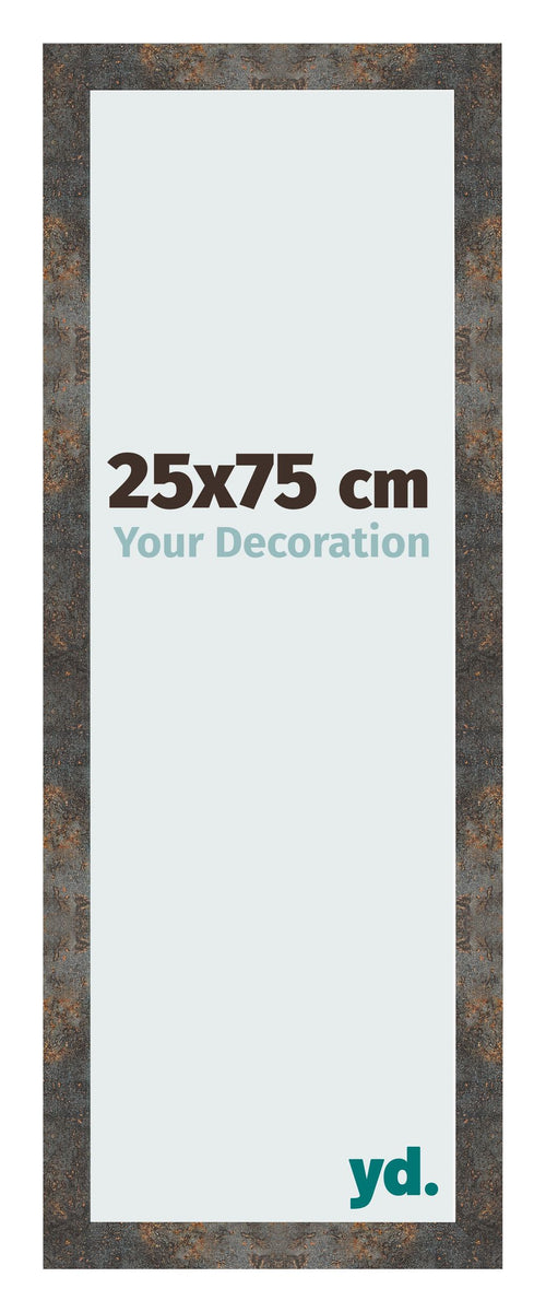 Cadre Photo 25x75 cm Metal Oxyde MDF Bologna De Face Mesure | Yourdecoration.fr
