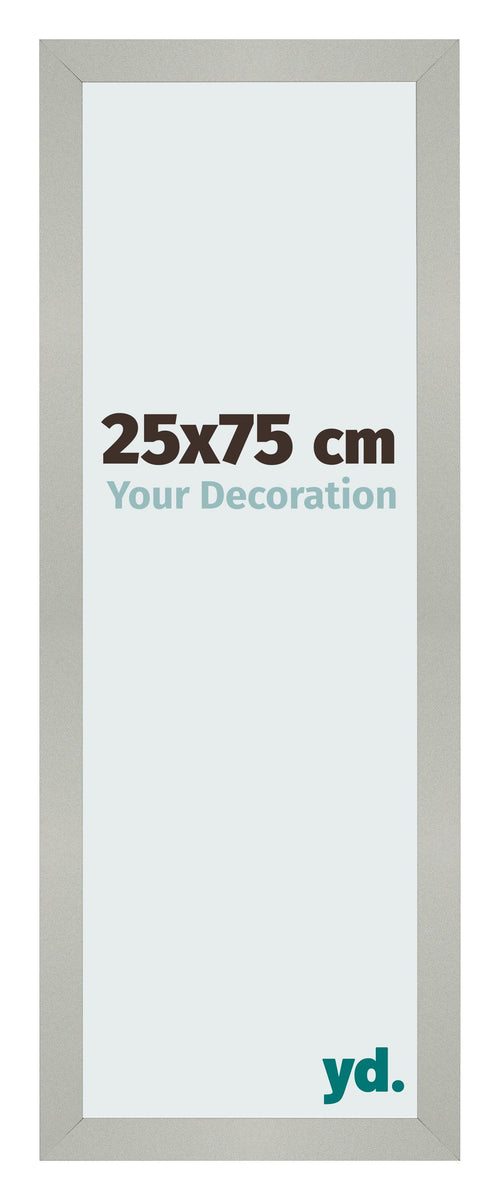 Cadre Photo 25x75cm Argent Mat MDF Bologna De Face Mesure | Yourdecoration.fr