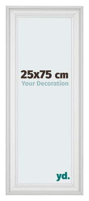 Cadre Photo 25x75cm Blanc Patine MDF Lazio De Face Mesure | Yourdecoration.fr