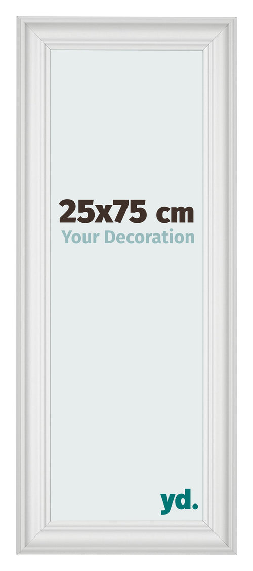 Cadre Photo 25x75cm Blanc Patine MDF Lazio De Face Mesure | Yourdecoration.fr