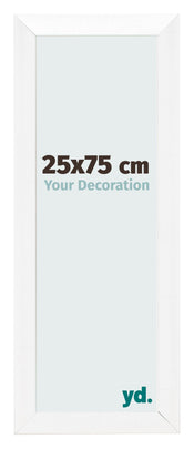 Cadre Photo 25x75cm Blanc Vintage MDF Pisa De Face Mesure | Yourdecoration.fr