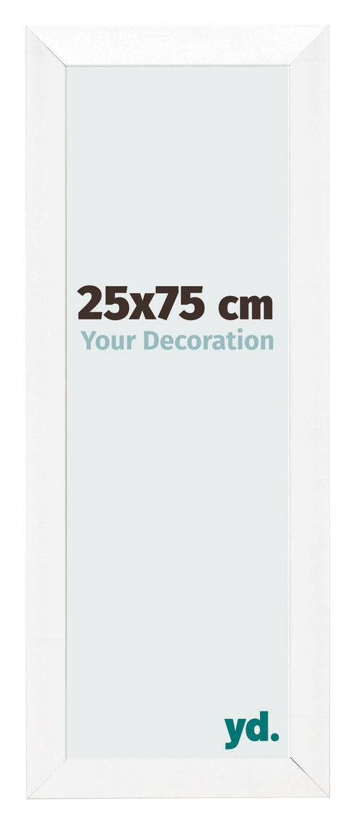 Cadre Photo 25x75cm Blanc Vintage MDF Pisa De Face Mesure | Yourdecoration.fr