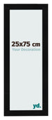 Cadre Photo 25x75cm Noir Argent Poli MDF Pisa De Face Mesure | Yourdecoration.fr