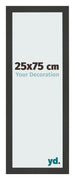 Cadre Photo 25x75cm Noir Grain de Bois MDF Bologna De Face Mesure | Yourdecoration.fr