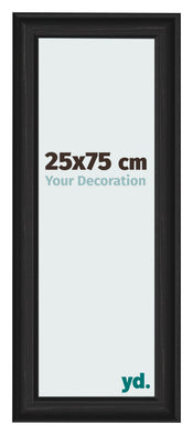 Cadre Photo 25x75cm Noir Grain de Bois MDF Lazio De Face Mesure | Yourdecoration.fr