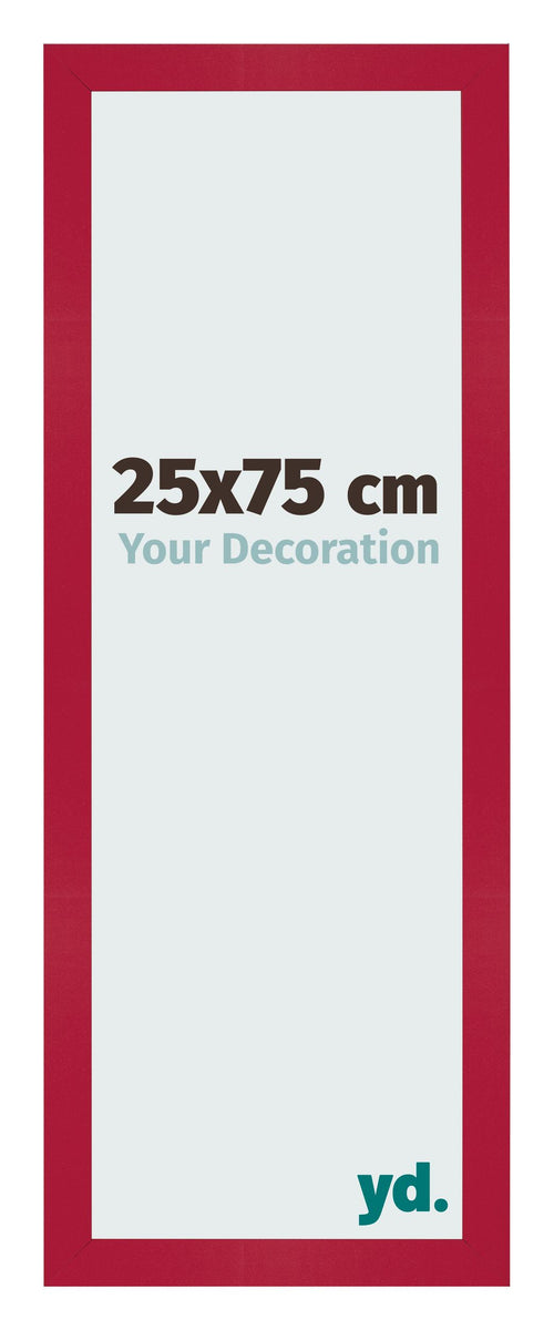 Cadre Photo 25x75cm Rouge MDF Bologna De Face Mesure | Yourdecoration.fr
