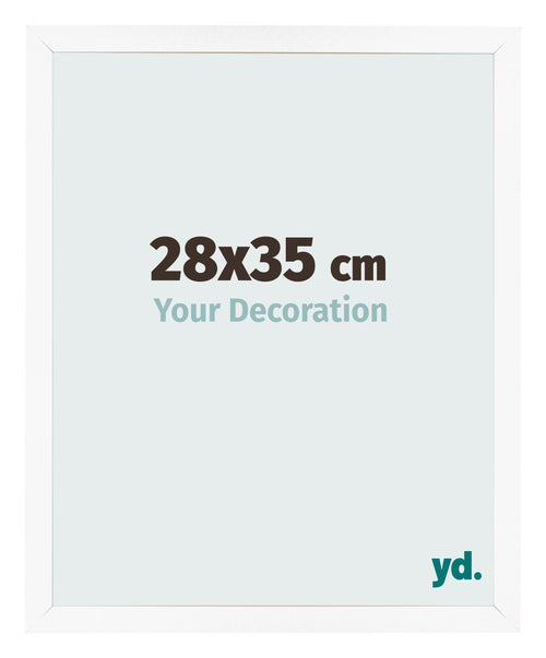 Cadre Photo 28x35 cm Blanc Mat MDF Bologna De Face Mesure | Yourdecoration.fr