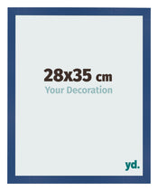 Cadre Photo 28x35 cm Bleu Fonce MDF Bologna De Face Mesure | Yourdecoration.fr