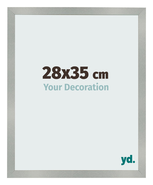 Cadre Photo 28x35cm Aluminium Brossé MDF Bologna De Face Mesure | Yourdecoration.fr