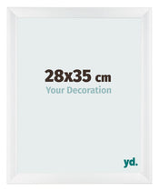 Cadre Photo 28x35cm Blanc Vintage MDF Pisa De Face Mesure | Yourdecoration.fr