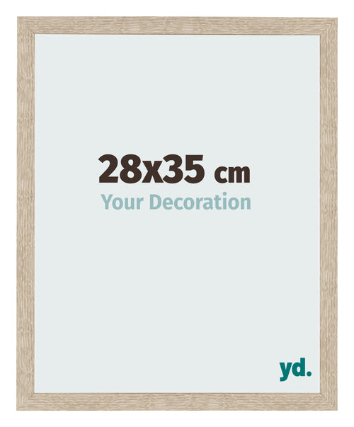 Cadre Photo 28x35cm Chêne Sonoma MDF Bologna De Face Mesure | Yourdecoration.fr