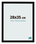 Cadre Photo 28x35cm Noir Brillant MDF Bologna De Face Mesure | Yourdecoration.fr