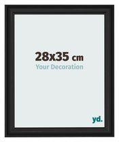Cadre Photo 28x35cm Noir Grain de Bois MDF Lazio De Face Mesure | Yourdecoration.fr