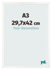 Cadre Photo 29 7x42 cm A3 Blanc Brillant MDF Bologna De Face Mesure | Yourdecoration.fr