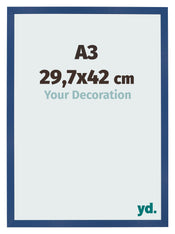 Cadre Photo 29 7x42 cm A3 Bleu Fonce MDF Bologna De Face Mesure | Yourdecoration.fr
