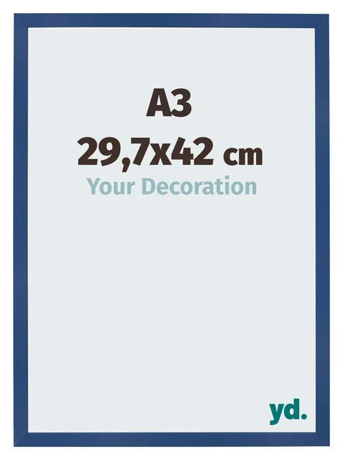 Cadre Photo 29 7x42 cm A3 Bleu Fonce MDF Bologna De Face Mesure | Yourdecoration.fr