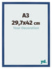 Cadre Photo 29 7x42 cm A3 Bleu Fonce MDF Bologna De Face Mesure | Yourdecoration.fr