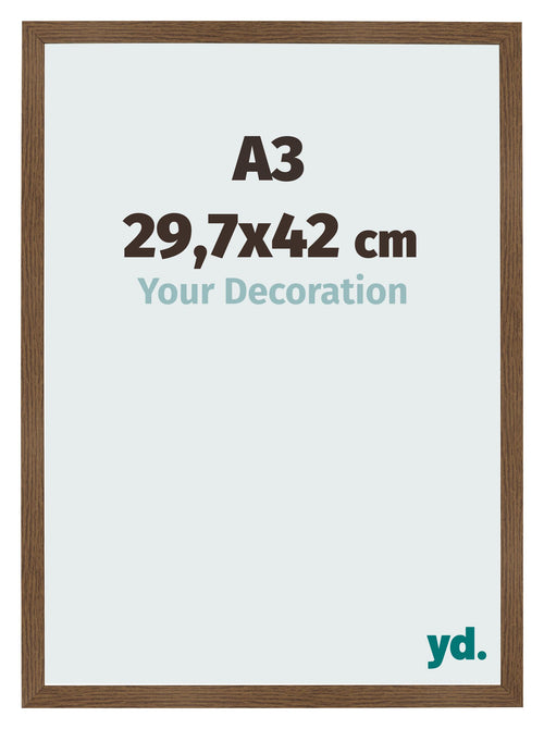 Cadre Photo 29 7x42 cm A3 Chene Rustique MDF Bologna De Face Mesure | Yourdecoration.fr
