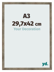 Cadre Photo 29 7x42 cm A3 Metal Vintage MDF Bologna De Face Mesure | Yourdecoration.fr