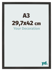 Cadre Photo 29 7x42 cm A3 Noir Mat MDF Bologna De Face Mesure | Yourdecoration.fr