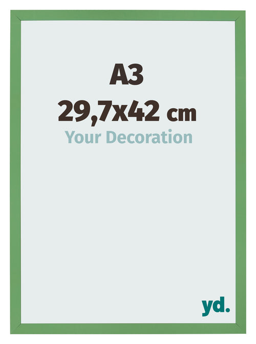 Cadre Photo 29 7x42 cm A3 Vert MDF Bologna De Face Mesure | Yourdecoration.fr