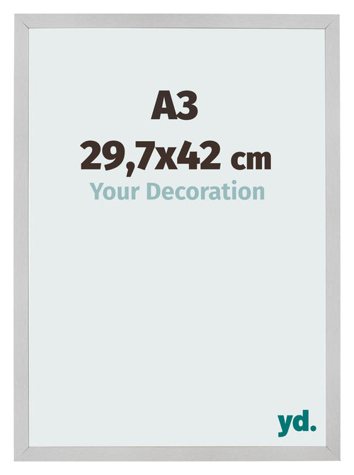 Cadre Photo 29 7x42cm A3 Acier Inoxydable MDF Bologna De Face Mesure | Yourdecoration.fr