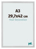 Cadre Photo 29 7x42cm A3 Acier Inoxydable MDF Bologna De Face Mesure | Yourdecoration.fr