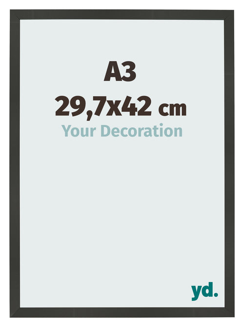 Cadre Photo 29 7x42cm A3 Anthracite MDF Bologna De Face Mesure | Yourdecoration.fr