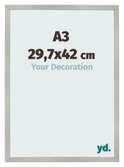 Cadre Photo 29 7x42cm A3 Argent Mat MDF Bologna De Face Mesure | Yourdecoration.fr