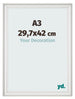 Cadre Photo 29 7x42cm A3 Blanc Patine MDF Lazio De Face Mesure | Yourdecoration.fr