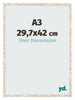 Cadre Photo 29 7x42cm A3 Blanc Vintage MDF Bologna De Face Mesure | Yourdecoration.fr