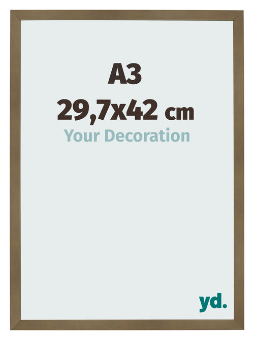 Cadre Photo 29 7x42cm A3 Bronze Décor MDF Bologna De Face Mesure | Yourdecoration.fr