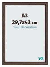 Cadre Photo 29 7x42cm A3 Chene Fonce MDF Lazio De Face Mesure | Yourdecoration.fr