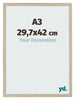Cadre Photo 29 7x42cm A3 Chêne Sonoma MDF Bologna De Face Mesure | Yourdecoration.fr