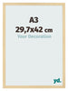 Cadre Photo 29 7x42cm A3 Hêtre Décor MDF Bologna De Face Mesure | Yourdecoration.fr