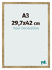 Cadre Photo 29 7x42cm A3 Or Antique MDF Bologna De Face Mesure | Yourdecoration.fr