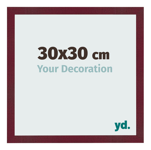 Cadre Photo 30x30 cm Vin Rouge Patine MDF Bologna De Face Mesure | Yourdecoration.fr