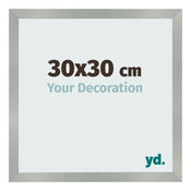 Cadre Photo 30x30cm Aluminium Brossé MDF Bologna De Face Mesure | Yourdecoration.fr