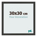 Cadre Photo 30x30cm Noir Grain de Bois MDF Bologna De Face Mesure | Yourdecoration.fr