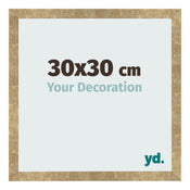 Cadre Photo 30x30cm Or Antique MDF Bologna De Face Mesure | Yourdecoration.fr