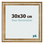 Cadre Photo 30x30cm Or Antique MDF Lazio De Face Mesure | Yourdecoration.fr