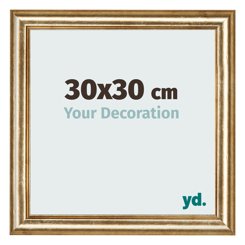 Cadre Photo 30x30cm Or Antique MDF Lazio De Face Mesure | Yourdecoration.fr