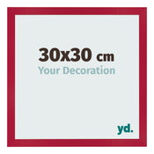 Cadre Photo 30x30cm Rouge MDF Bologna De Face Mesure | Yourdecoration.fr