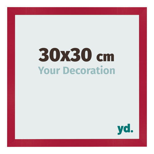 Cadre Photo 30x30cm Rouge MDF Bologna De Face Mesure | Yourdecoration.fr