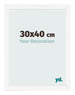 Cadre Photo 30x40 cm Blanc Brillant MDF Bologna De Face Mesure | Yourdecoration.fr