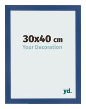 Cadre Photo 30x40 cm Bleu Fonce MDF Bologna De Face Mesure | Yourdecoration.fr