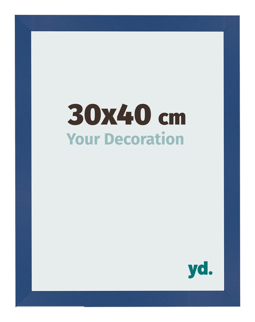 Cadre Photo 30x40 cm Bleu Fonce MDF Bologna De Face Mesure | Yourdecoration.fr