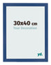 Cadre Photo 30x40 cm Bleu Fonce MDF Bologna De Face Mesure | Yourdecoration.fr