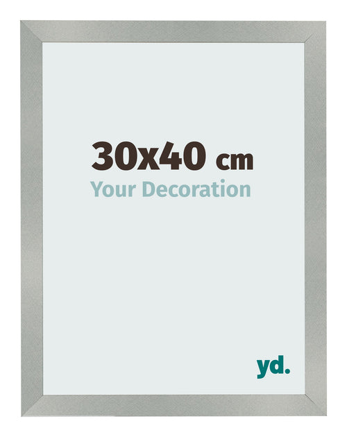 Cadre Photo 30x40cm Aluminium Brossé MDF Bologna De Face Mesure | Yourdecoration.fr