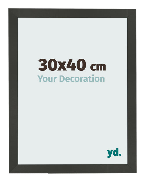 Cadre Photo 30x40cm Anthracite MDF Bologna De Face Mesure | Yourdecoration.fr